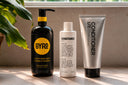 Conditioners on a shelf: Byrd Conditioner, Blu Atlas Conditioner, and Patricks CDL