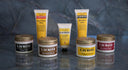 Seen Layrite products on a marble counter.