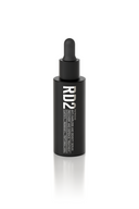 Black dropper bottle with 'RD2' branding on a white background