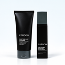 Cardon's duo of clay cleanser and gel moisturizer on a white shelf.